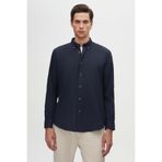 D'S Damat Ds Damat Regular Fit Lacivert Düz Kışlık Flanel Gömlek