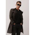 D's Damat Ds Damat Regular Fit Siyah Apoletli Beli Kemerli Pardösü/Trenckot 1HF08ORT00013 Siyah