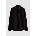 D'S Damat Ds Damat Regular Fit Siyah Düz Gömlek 4HE02DY05289M - 3XL