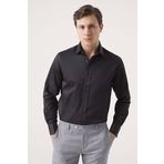 D'S Damat Ds Damat Regular Fit Siyah Düz Gömlek