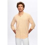 D'S Damat Ds Damat Regular Fit Turuncu Çizgi Desenli Gömlek 4HC02SN062650 - XL