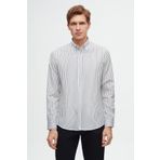 D'S Damat Ds Damat Slim Fit Açık Mavi Çizgili Gömlek