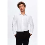 D'S Damat Ds Damat Slim Fit Beyaz Armürlü Gömlek - XL