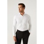 D'S Damat Ds Damat Slim Fit Beyaz Düz Gömlek 5HE02DY05006M
