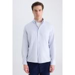 D'S Damat Ds Damat Slim Fit Gri Armürlü Gömlek 5HF02TA08280M