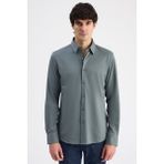 D'S Damat Ds Damat Slim Fit Haki Örme Gömlek 6HF02G801281M