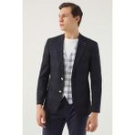 D'S Damat Ds Damat Slim Fit Lacivert Armürlü Takim Elbise Kombinli 4HFY5KMBN0292 - 6 Drop - 48