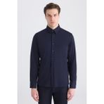 D'S Damat Ds Damat Slim Fit Lacivert Örme Gömlek