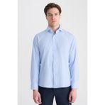 D'S Damat Ds Damat Slim Fit Mavi Çizgili Gömlek 5HF02HD01186M - 2XL