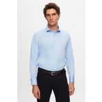 D'S Damat Ds Damat Slim Fit Mavi Düz Nano Care Gömlek
