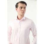 D'S Damat Ds Damat Slim Fit Pembe Düz Nano Care Gömlek 4HE02SG00139M - XS