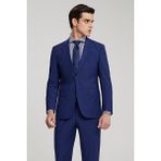 D'S Damat Ds Damat Slim Fit Saks Mavi Düz Yünlü Travel Takim Elbise 4HE05OB35577M - 48 - 6 Drop