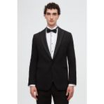 D'S Damat Ds Damat Slim Fit Siyah Armürlü Damatlık & Smokin Takim Elbise 4HSS51305001M - 6 Drop - 44