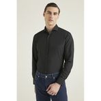 D'S Damat Ds Damat Slim Fit Siyah Düz Nano Care Gömlek 5HF02ORTSG01 Siyah