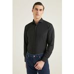 D'S Damat Ds Damat Slim Fit Siyah Nano Care Gömlek