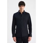 D'S Damat Ds Damat Slim Fit Siyah Örme Gömlek 6HF02G801281M - 2XL