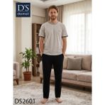 D'S Damat Ds Damat Spring Kısa Kol Pijama Takımı Gri - 2XL