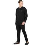 D'S Damat Erkekler İçin Regular Fit Pamuk Pijama Takımı L Beden Siyah Desenli