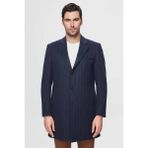 D'S Damat Lacivert Çizgili Yünlü Palto Regular Fit Uzun Kol Erkek Modası İçin 1HF083220016M - 54