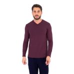 Ds Damat Pamuk Modal V yaka Pijama Takımı BORDO