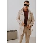 Ds Damat Regular Fit Bej Apoletli Beli Kemerli Pardösü/Trenckot 1HF08ORT00013 - 52