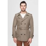 Ds Damat Regular Fit Haki Apoletli Beli Kemerli Pardösü/Trenckot 1HF08ORT00013 - 50