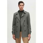Ds Damat Regular Fit Haki Apoletli Beli Kemerli Pardösü/Trenckot 1HF08ORT00013 - 52