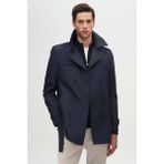 Ds Damat Regular Fit Lacivert Apoletli Beli Kemerli Pardösü/Trenckot 1HF08ORT00013 - 56