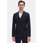 Ds Damat Regular Fit Lacivert Çizgili Kruvaze Takim Elbise 4HF05ORT01588 - 50 - 6 Drop