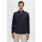 D'S Damat Regular Fit Lacivert Düz Kışlık Gömlek Erkekler İçin Günlük Stil Truvakar Kol Tasarımı 7HC02ORT13265 - Lacivert Desenli