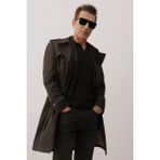 Ds Damat Regular Fit Siyah Apoletli Beli Kemerli Pardösü/Trenckot 1HF08ORT00013 - 54