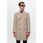 D'S Damat Regular Fit Taş Palto Midi Boy Uzun Kollu Düz Desenli Erkek Kaban 1HF08KV27002M - 56 - Gri