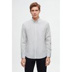 Ds Damat Slim Fit Açık Mavi Çizgili Gömlek, M