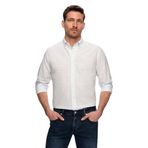 Ds Damat Slim Fit Açık Mavi İnce Çizgili%100 Pamuk Yazlık Keten Gömlek