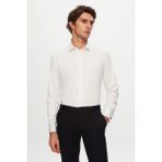 D'S Damat Slim Fit Beyaz Düz Gömlek Erkek Modern Stil Bisiklet Yaka Uzun Kol 5HE02SG00024M