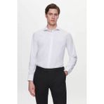 D'S Damat Slim Fit Beyaz Italyan Yaka Dar Kesim Klasik Kravatlık Uzun Kollu Kolay Ütülenebilir Nefes 2HF02ORT5185 - Ekru