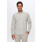 D'S Damat Slim Fit Gri Kareli Ekoseli Gömlek 7HC02ORT09265 - XL