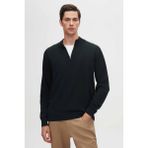 D'S Damat Slim Fit Haki Yarım Fermuarlı Triko Kazak Erkek Bisiklet Yaka Modern Stil 3HF06ORT00004