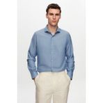 D'S Damat Slim Fit Koyu Mavi İtalyan Yaka Gömlek 2HF02ORT5185 - XL