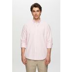 Ds Damat Slim Fit Pembe Çizgili Gömlek