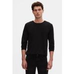 Ds Damat Slim Fit Siyah Bisiklet Yaka %100 Pamuk Nefes Alabilen Uzun Kollu Body Tişört