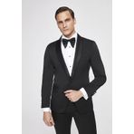 Ds Damat Slim Fit Siyah Düz Damatlık & Smokin Takim Elbise