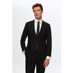 D'S Damat Slim Fit Siyah Düz Mono Yaka Çift Yırtmaçlı Astarlı Takim Elbise 4HF05ORT01577