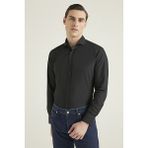 D'S Damat Slim Fit Siyah Düz Nano Care Gömlek 5HF02ORTSG01 - 2XL