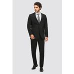 Ds Damat Slim Fit Siyah Düz Travel Takım Elbise