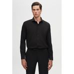 Ds Damat Slim Fit Siyah Klasik Kravatlık Uzun Kol Kolay Ütülenebilir Gömlek, S
