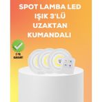 Ds-Derin Çok Amaçlı Kullanım Için Kablosuz Yapışlı 3 Lü Uzaktan Kumandalı LED Spot Lamba