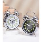 DS HEDİYELİK TOPTAN Metal Vintage Işıklı Masa Üstü Büyük Boy Alarmlı Çalar Saat