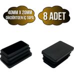 DS Yapı Dikdörtgen Demir Profil Iç Tapa Geçme Plastik Ayak Geçme Koruma PLASTIĞI(40MM x 20MM)(SİYAH) - Siyah - SİYAH - 8 ADET
