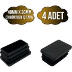 DS Yapı Dikdörtgen Demir Profil Iç Tapa Geçme Plastik Ayak Geçme Koruma PLASTIĞI(40MM x 30MM)(SİYAH) - Siyah - SİYAH - 4 ADET